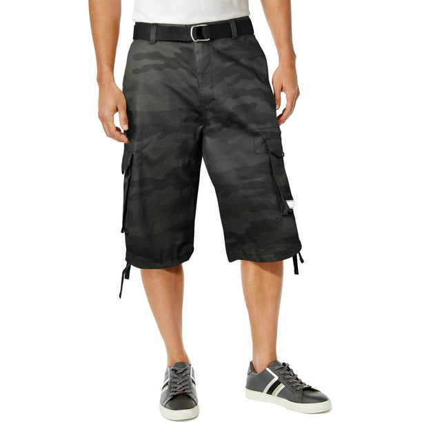 MAKEIIT Mens Classic-Fit 7-Pockets Cargo Short Cotton Pants with Adjustable Drawstring Workout Shorts